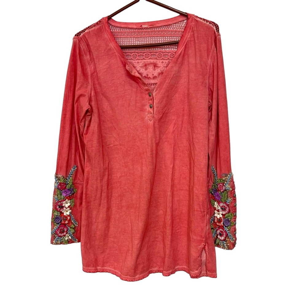 Aratta Red Embroidered Blouse
